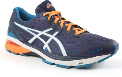 

Asics Gt-1000 5 Running Shoes For Men(Blue, Indigo blue::snow::hot orange
