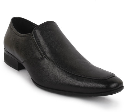 

Buckle Up MENS LEATHER SHOES BUMOON-1_BLACK-Size- Slip On For Men(Black