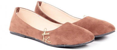 

TEN Women Brown Thread Work flat Bellies For Women(Brown)