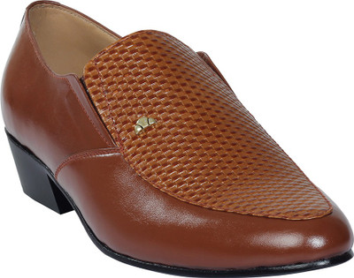 

Shoe Bazar Leather Sole Slip On Shoes For Men(Tan)