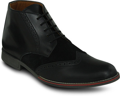 

Get Glamr Designer Brogue Boots For Men(Black)
