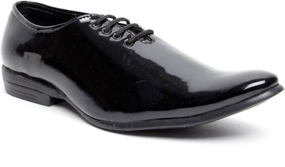 

Zapatoz Stitchless Patent Oxford Lace Up For Men(Black