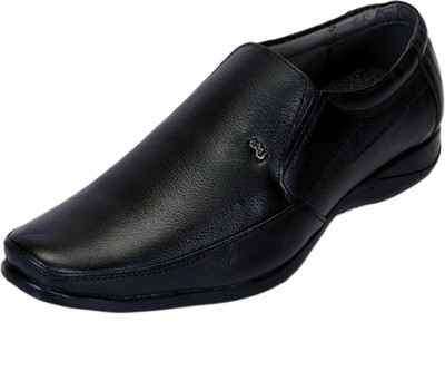 

Shoebook Black Leather Slip On For Men(Black