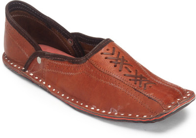 Paduki Ethnic Footwear Mojaris For Men(Brown)