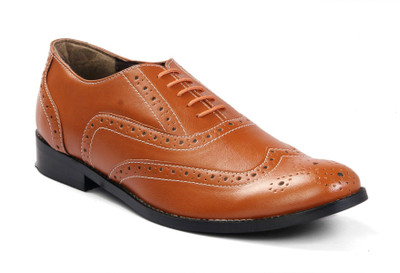 

Bxxy Tan Designer British Brogues Lace Up For Men(Tan