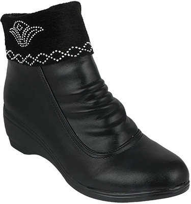 

Pink Fever Boots For Women(Black)