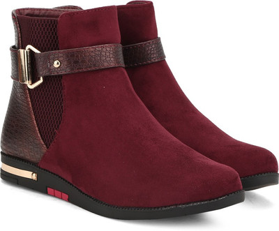 

Addons Addons Maroon Colored Boots Boots For Women(Maroon