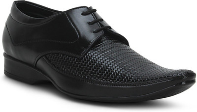 

Get Glamr Woven Formals Lace Up Shoes For Men(Black)