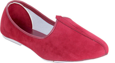 

Panahi Velvet Jalsa Mojari Jutti Ethnic Footwear For Men(Red
