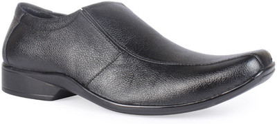 

Leather King Toby Black Slip On For Men(Black