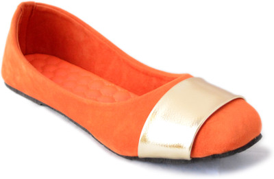 Myra Golden Strap Bellies For Women(Orange