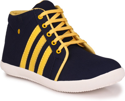 

Knoos Canvas Sporty Boots Sneakers For Men(Yellow