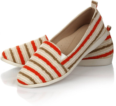 

Fascino Blurred Lines Bellies For Women(Multicolor, Beige;orange;white