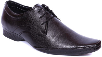 Kraasa Elegant Black Lace Up Shoes For Men(Black