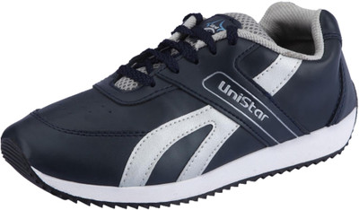 

Unistar 048 Synthetic Leather (Narrow Toe) Running Shoes For Men(Black, Blue