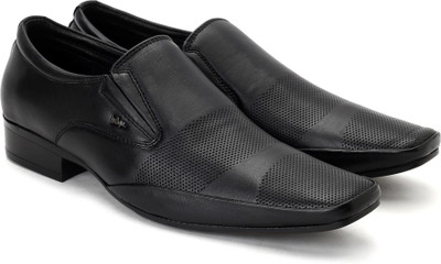 Lee Cooper Men Genuine Leather Slip On Shoes For Men(Black), Black p1
