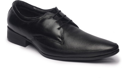 

Feather Leather Genuine Black Lace Up Shoes For Men(Black