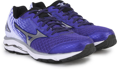 

Mizuno WAVE RIDER 19 Running Shoes For Men(Blue, Silver, White, Surf the web/silver/black