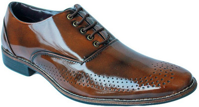 

Promenade Alden Patent Lace Up Shoes For Men(Tan