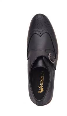 Hirel's Geniune Leather Brogue Monk Monk Strap Shoes
