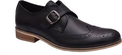 Hirel's Geniune Leather Brogue Monk Monk Strap Shoes