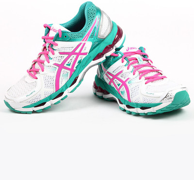 

Asics Gel-Kayano 21 Women Running Shoes For Women(Multicolor, White / hot pink / emerald