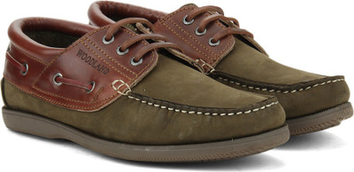 

Woodland Leather Boat Shoes For Men(Green
