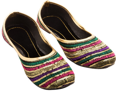 

Footrendz Embroidered Jutis For Women(Pink, Pink::purple::green::golden
