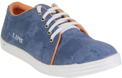 

Lime Canvas Shoes For Men(Blue)