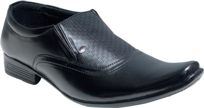 

Oora Black Slip On Shoes For Men(Black)
