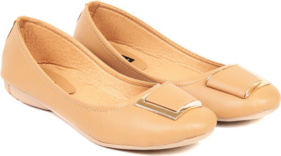 

TEN Beige Synthetic Leather Bellies Bellies For Women(Beige)