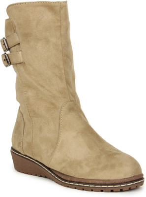 

Stylistry Maxis Mdiw02ftboot4014 Boots For Women(Khaki, Appricot