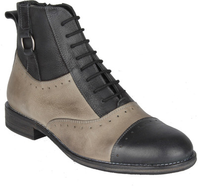 

Salt N Pepper 14-320 Ray Grey Black Mid Ankle Boots Casual Shoes For Men(Grey