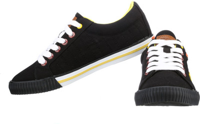 Sparx Stylish Black & Yellow Canvas Shoes For Men(Black
