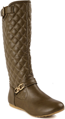 

Flat n Heels Boots For Women(Khaki)