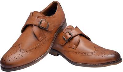Hirel's Tan Monk Strap Shoes