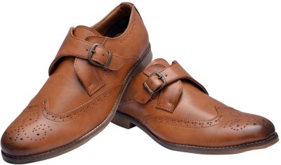 Woodland Monk Strap shoes For Men(Tan 