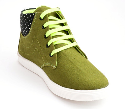 TheWhoop Mens High Ankle Olive Casual Shoes Sneakers For Men(Green) available at flipkart for Rs.449
