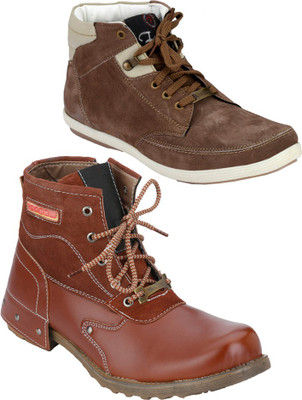 

Rocozo Hunk and Rz Ankle Boots For Men(Tan, Brown
