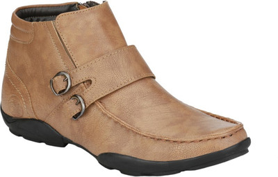 

Rocozo Krazy Ankle Boots For Men(Black, Camel