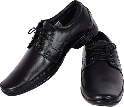 

Shoebook Black Formal Leather Lace Up Shoes Party Wear For Men(Black, Black