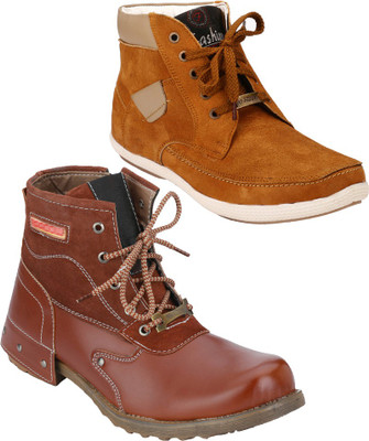 

Rocozo Hunk and Rz Ankle Boots For Men(Tan, Beige