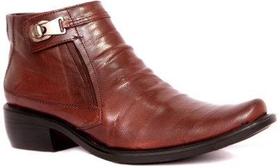 

IShoes Metallic Brown Boots For Men(Brown