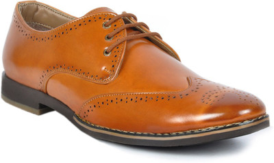 

Footlodge Stylish Tan Brogue shoe Derby For Men(Tan