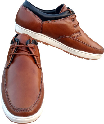 

3 Wolves Leather Casual Casuals For Men(Tan