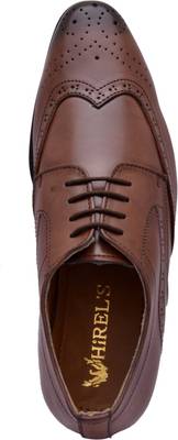 Hirel's Brown Stylish Derby Brogues Lace Up Shoes