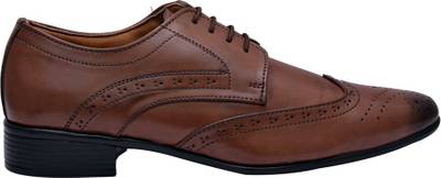 Hirel's Brown Stylish Derby Brogues Lace Up Shoes