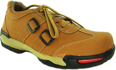 

JK Port Mens Synthetic Leather With Extra Comforts Casuals Shoes For Men(Tan)