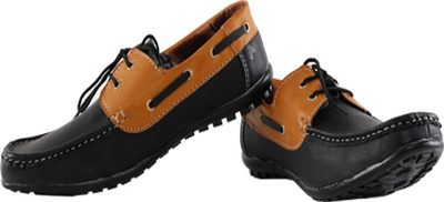 

Elligator Stylish Black Boat Shoes For Men(Black, Brown