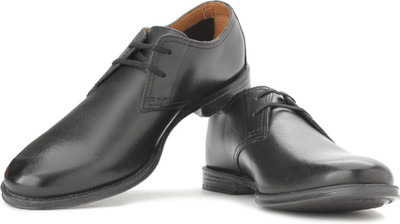 

Clarks Hawkley Walk Black Leather Lace up For Men(Black, Black leathe